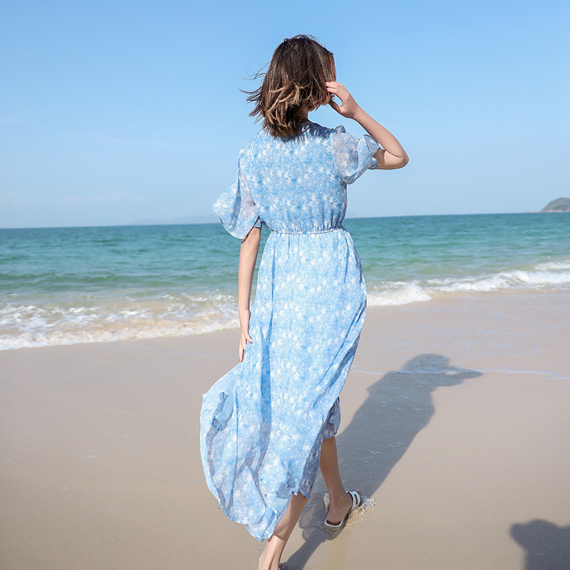 2019 Maternity Cloth Pregnant Women Beach Dress Loose Plue Size Chiffon Floral Printed Dress 