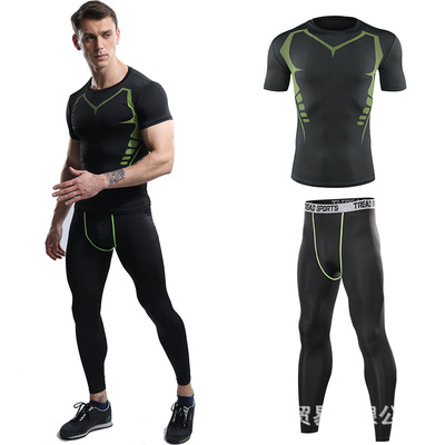 Long sleeve Fitness wear suit Fitness clothing motion run train Basketball Primer Quick drying ventilation summer Thin section