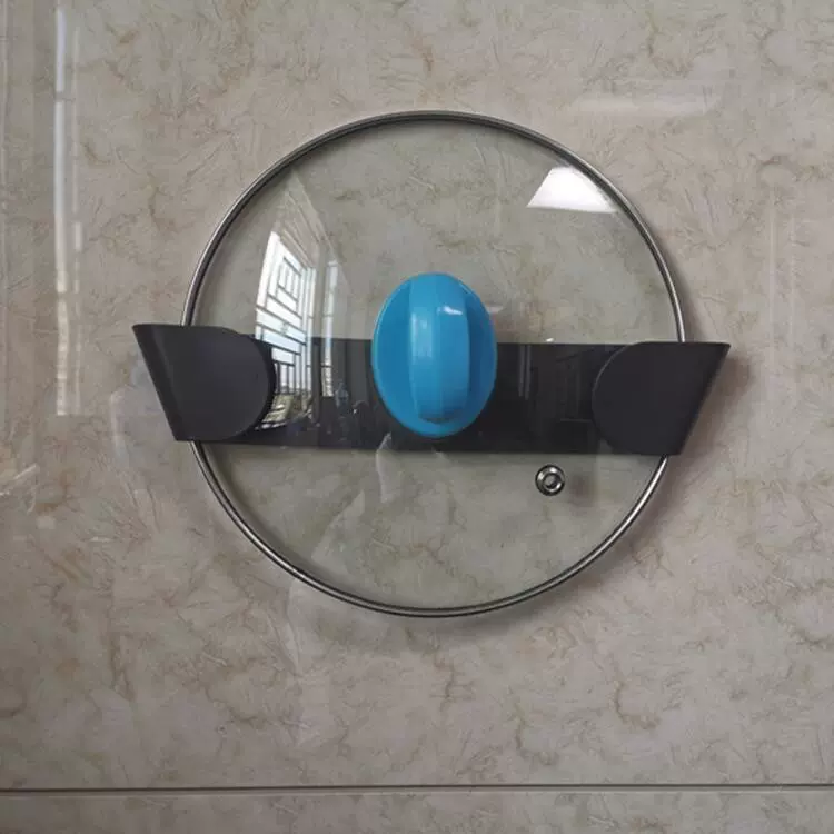 简约锅盖架壁挂式家用 免打孔 厨房收纳置物架 可调收缩锅盖架