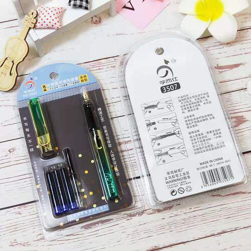 Factory direct sales student pens colorful metal pens colorful plastic ink bag pen set combination student stationery