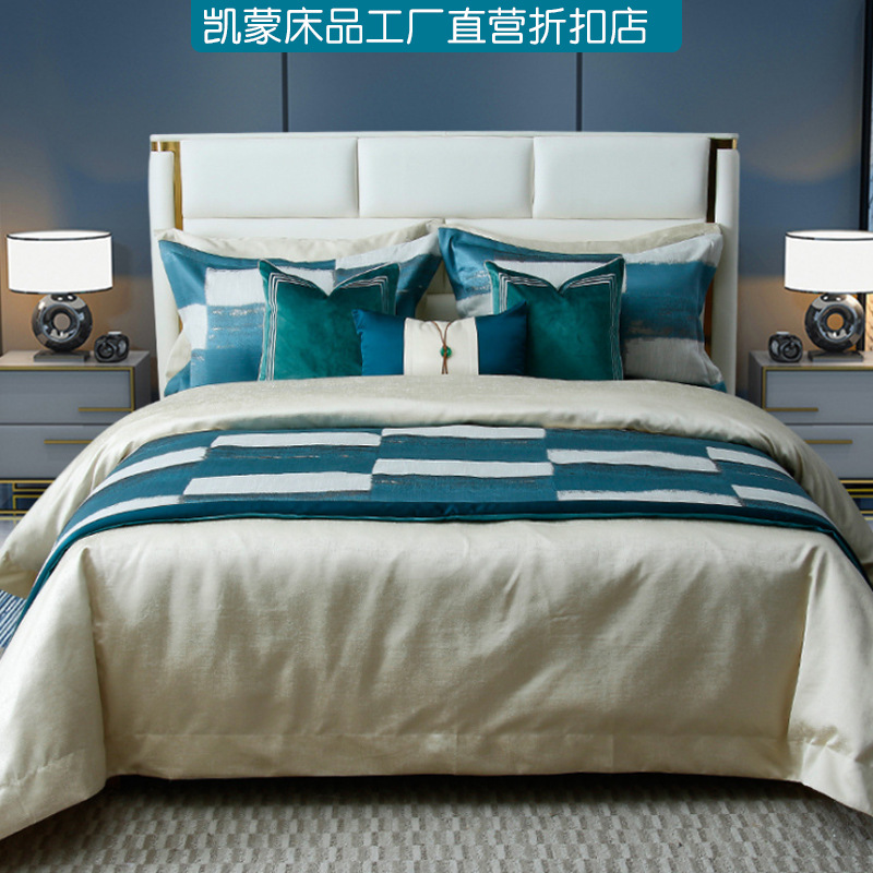 现代新中式软装样板间展厅别墅家具卖场设计师定制含芯床品配套|ms