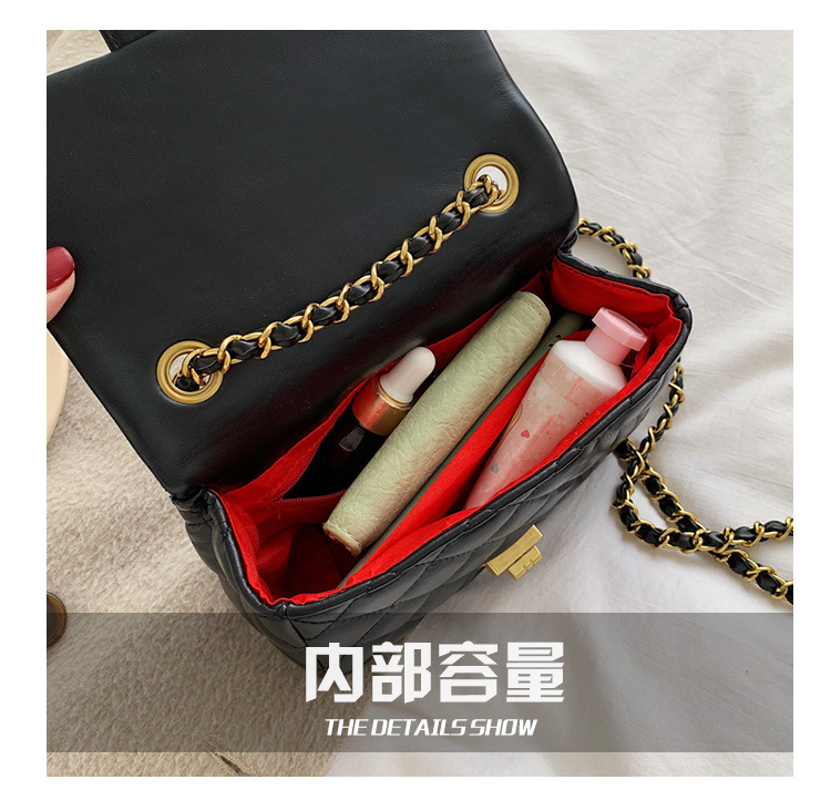 All-match Messenger New Fashion One-shoulder Diamond Chain Small Square Bag Wholesale display picture 25