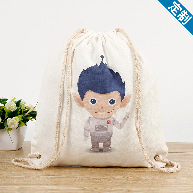大容量玩具收纳袋束口帆布抽绳袋布艺抽拉式布袋子手提小布包