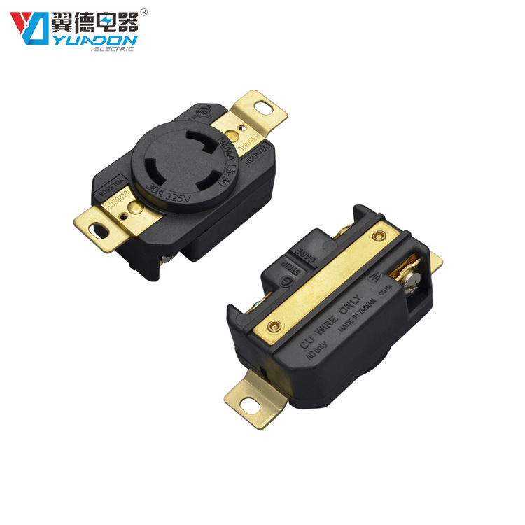 yuadon翼德NEMA L5-30R美标锁式插座 美国防松插座 美标三孔插座
