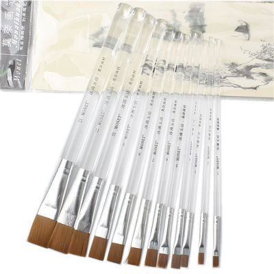 Monet Water chalk Short rod Nylon wool Gouache brush Flat head Oil Painting propylene Watercolor Pigment Strokes