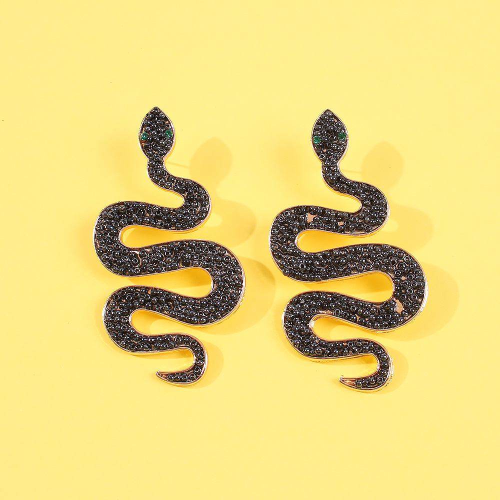 Rhinestone Three-dimensional Snake-shaped Earrings And Earrings display picture 7