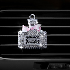Creative high-end diamond-studded perfume bottle car air vent accessory car air freshener clip decoration