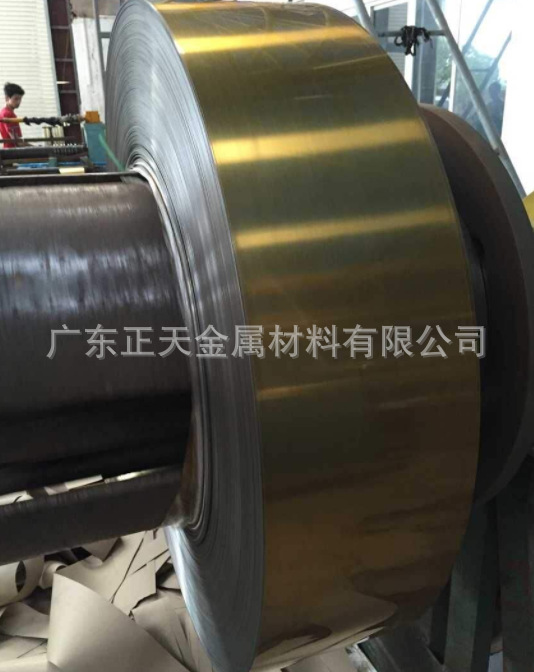 304表面镀金不锈钢带，304镀纯金不锈钢带