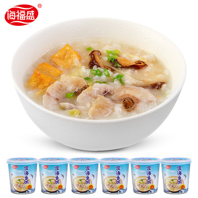 Haifusheng Deep sea Fish Porridge 40g*6 Cup of FCL containers precooked and ready to be eaten breakfast Supper convenient Instant porridge Nutrition Substitute meal