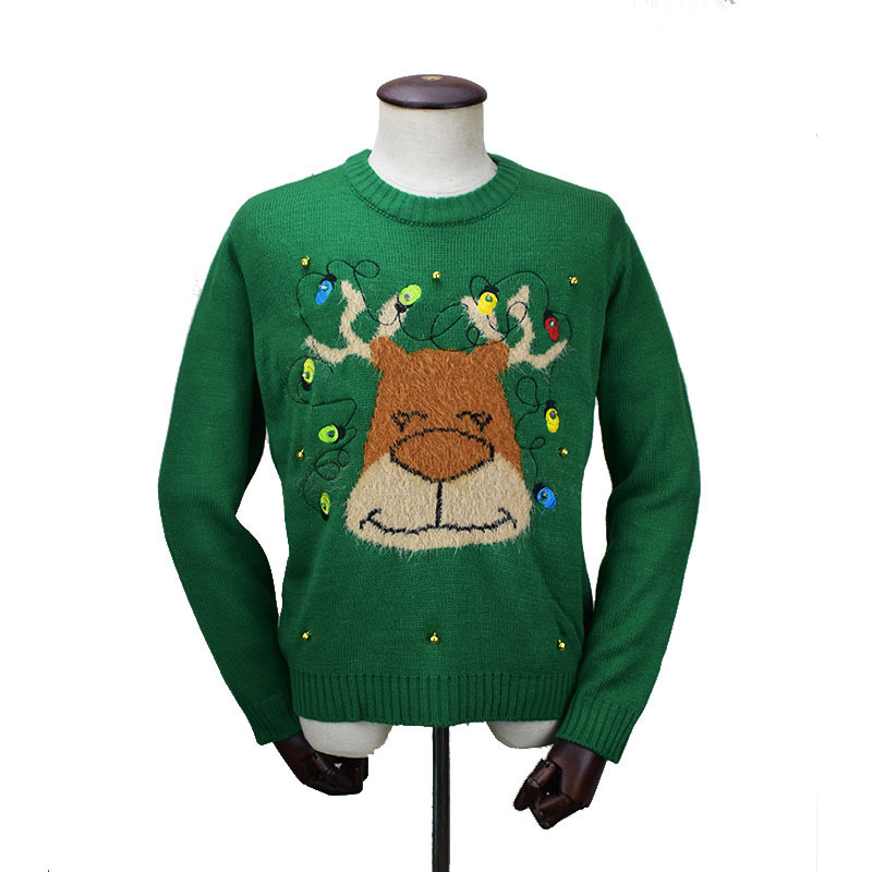 christmas sweater light christmas holiday sweater acrylic knitwear LED light ugly clothing