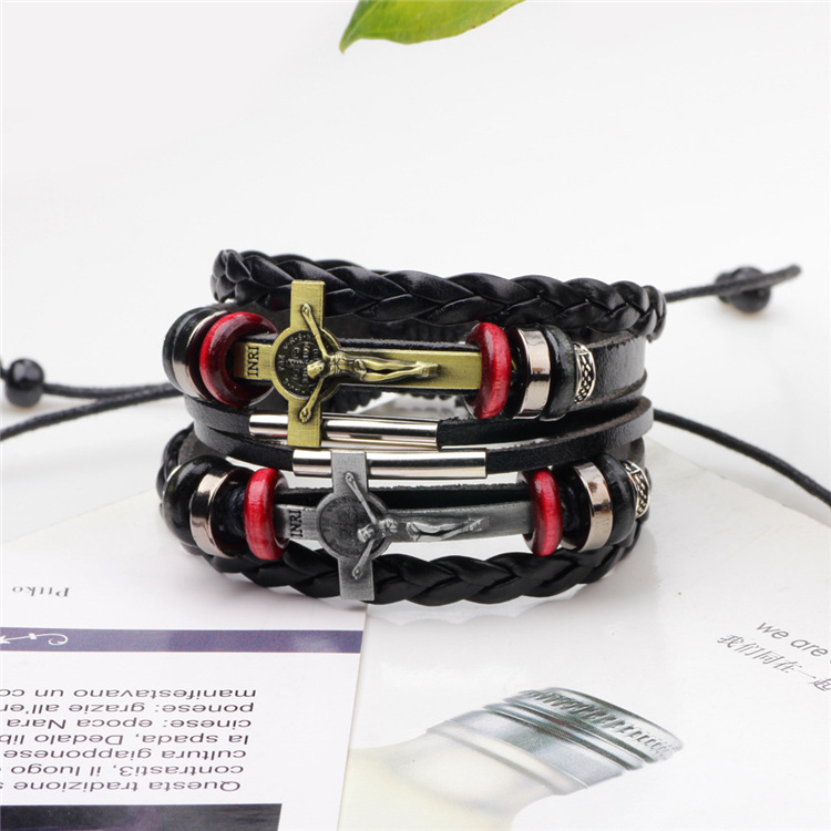 Jesus-Cross-Cowhide-Braided-Br