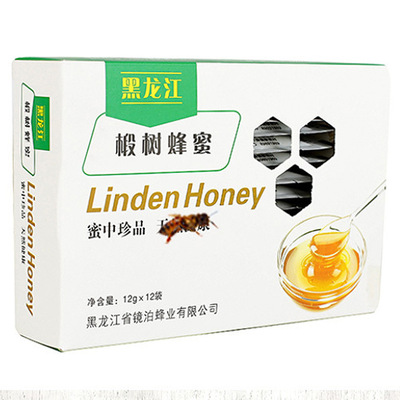 黑龙江特产椴树蜂蜜一盒装小袋蜂蜜12g*12袋便携装椴树蜜厂家批发|ru