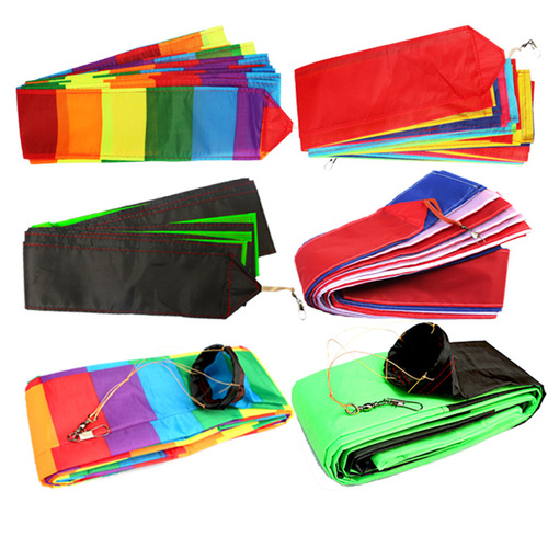 Weifang kite wholesale rainbow tail cloth patchwork red white blue black green three-dimensional tube kite tail floating tail tail wholesale