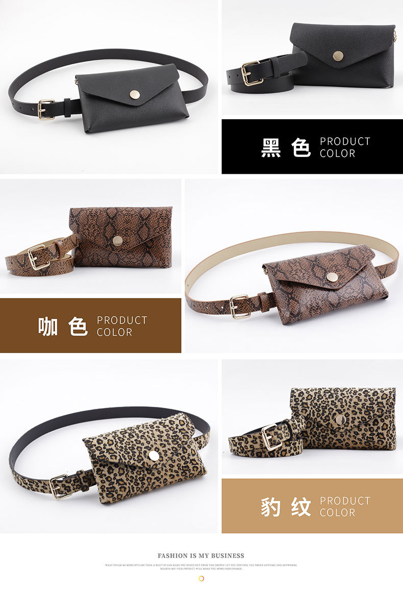 2019 Snakeskin Waist Bag Women's Casual Wear With Diagonal Chain Belt Belt Women Belt display picture 15