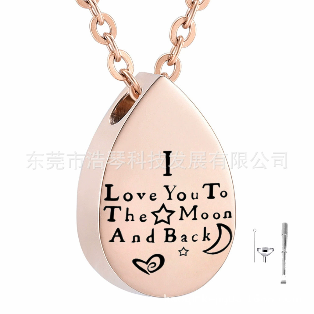 Мемориал родственников домашнее животное пепел ожерелье из нержавеющей стали розовое золото каплевидный пепел шкатулка кулон флакон духов кулон