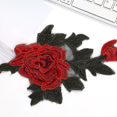 供应电脑特种绣花镂空卡通刺绣定制加工服装辅料镂空绣花布贴加工|ru