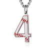 Trend fashionable street baseball necklace stainless steel for boys, accessory, pendant, European style