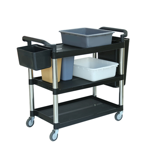 Plastic dining cart three-layer dining cart plastic trolley mobile hotel dining cart dish collection dining cart