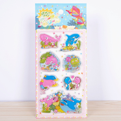 廠家批發 兒童搖動灌水貼卡通注水貼立體泡泡貼紙貼畫