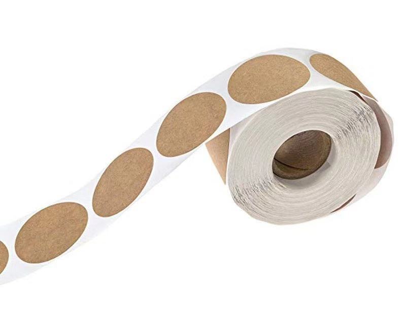 Basic, Simple Style Style Natural Kraft Paper Round Self-adhesive Labeling Paper