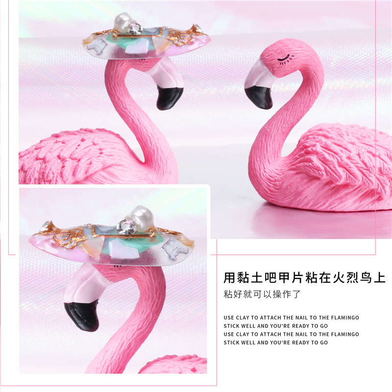 Celebridad en línea ins estilo de uñas práctica asiento pájaro titular de uñas accesorios de tiro blanco Cisne obras soporte de exhibición