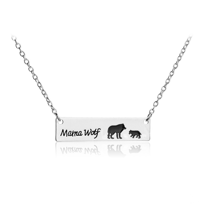 Commerce Extérieur Populaire Style Baisse De Pétrole Loup Mère Collier Cadeau Du Jour De Mère Maman Loup Loup Pendentif Collier Accessoires Pour Femmes display picture 6