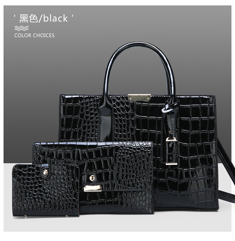 Crocodile Pattern Shoulder Bag Three-piece Set Wholesale Nihaojewelry display picture 12