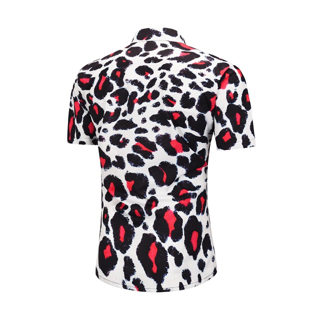 Large-size shirts with loose leopard print and 3D printing shirts