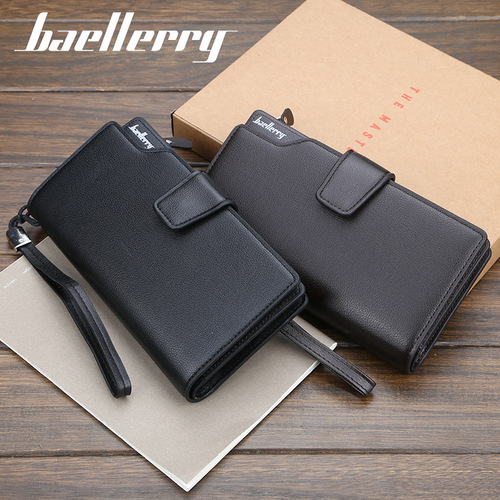 baellerry foreign trade casual multifunctional men's clutch Korean style business wallet long zipper mobile phone bag