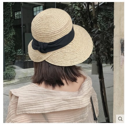 Cappello da sole donna stile hepburn a tesa larga in rafia chic_voghion.com