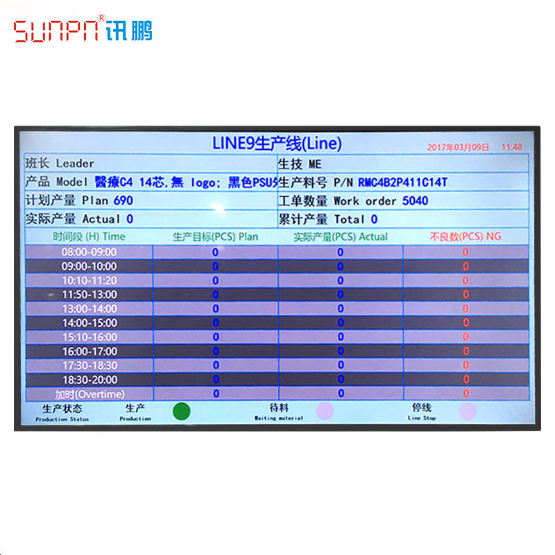 factory workshop production management system LCD Digital Signage display Software customized MES system Monitor Kanban