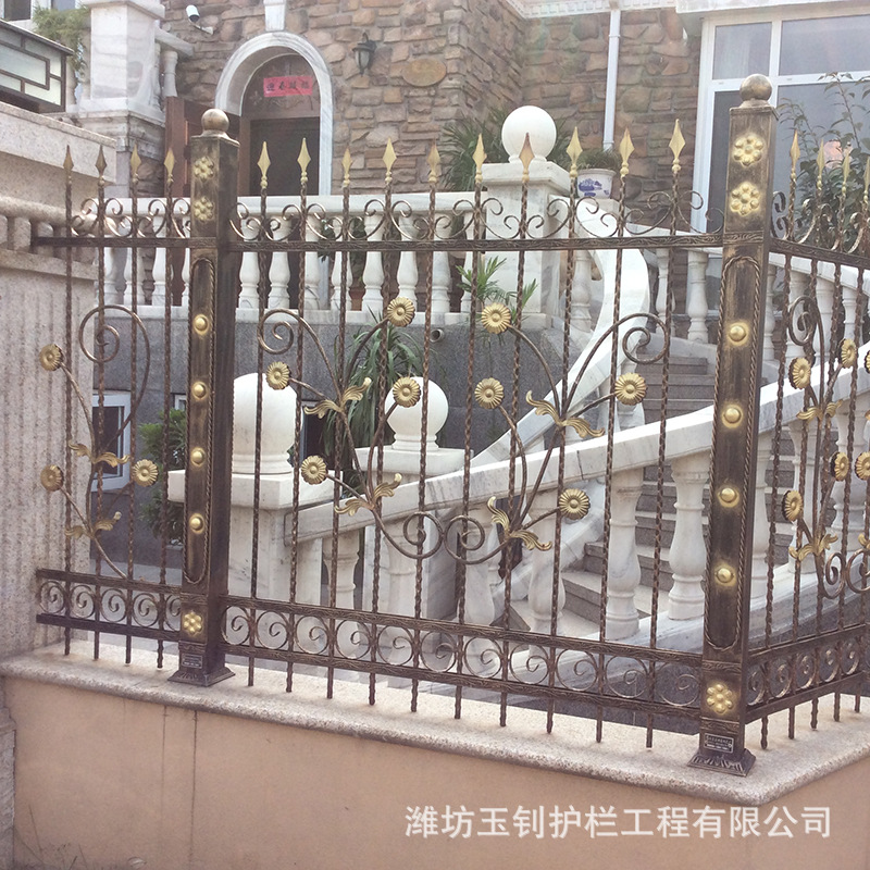 铁艺围墙护栏 新农村围墙户外隔离栏杆 别墅花园小区铁艺护栏