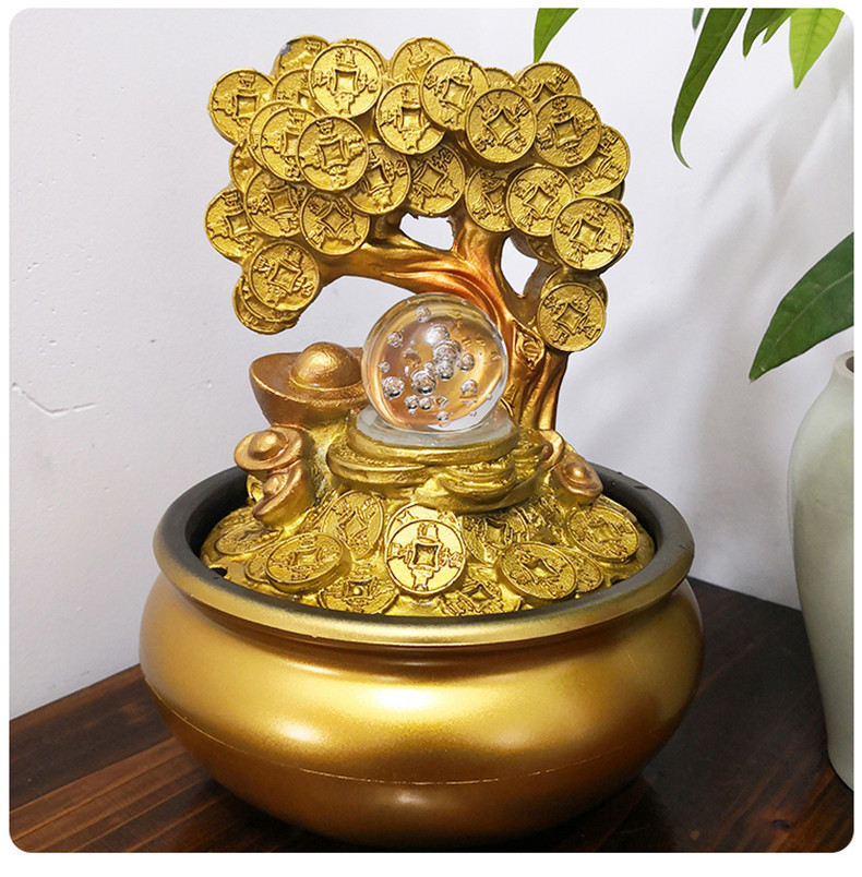 Manufactor Direct selling resin Flowing water fountain Lucky Tree Office desktop Lucky Decoration crafts gift