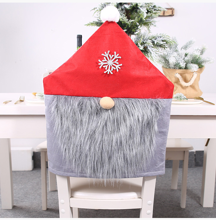 New Red And Gray Chair Cover Christmas Decoration Stool Stool Cover For The Elderly Chair Cover Wholesale display picture 4