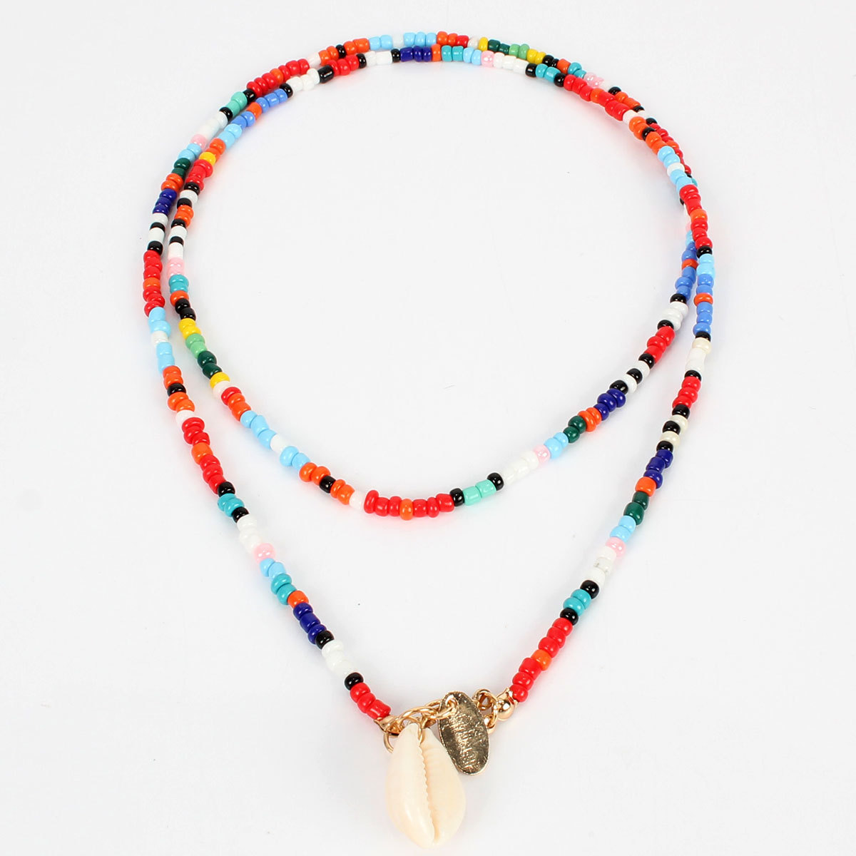 Hot Items Women's Boho Colorful Rice Beads Necklace Shell Necklace Women display picture 3