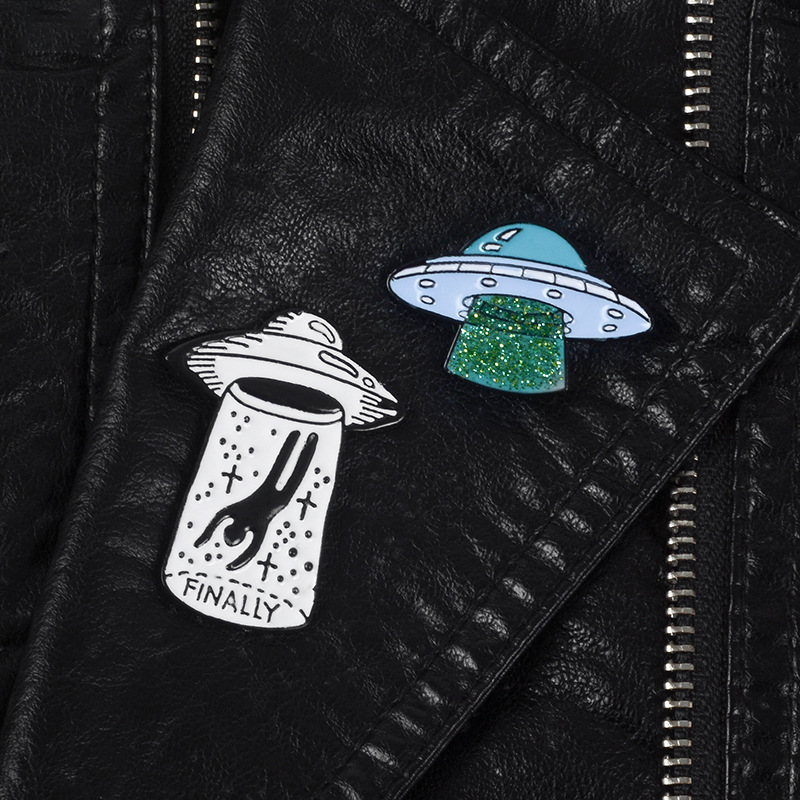 13g Weight Brooches Classification Holiday Occasion Alloy Material Cartoon, Ship, Spaceship Pattern Unisex Gender Funny Style Enamel, Plating Craft Funny Pin Cartoon Ship Spaceship Alloy Plating Unisex Brooches 1