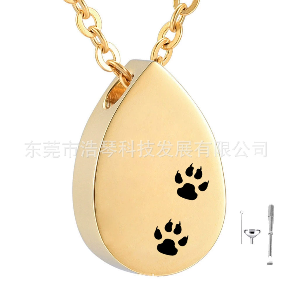 Европейские и американские ювелирные изделия ПЭТ пепел ожерелье из нержавеющей стали в форме капли пепел шкатулка кулон кремации ювелирные изделия флакон духов