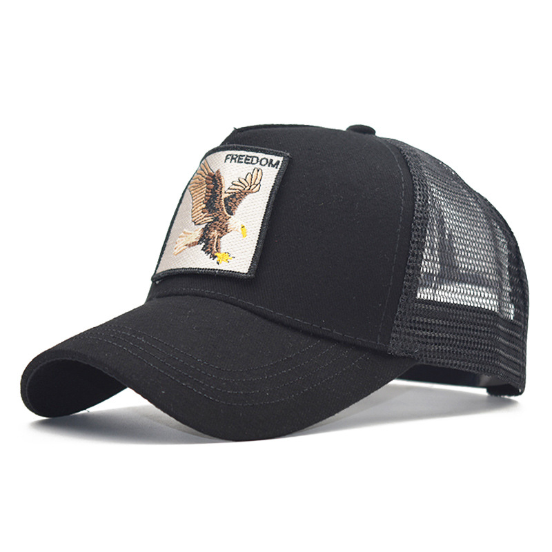 Popular Amazon bordado animal de algodón de malla gorra de béisbol de las mujeres de los hombres de deportes al aire libre gorra enarbolada