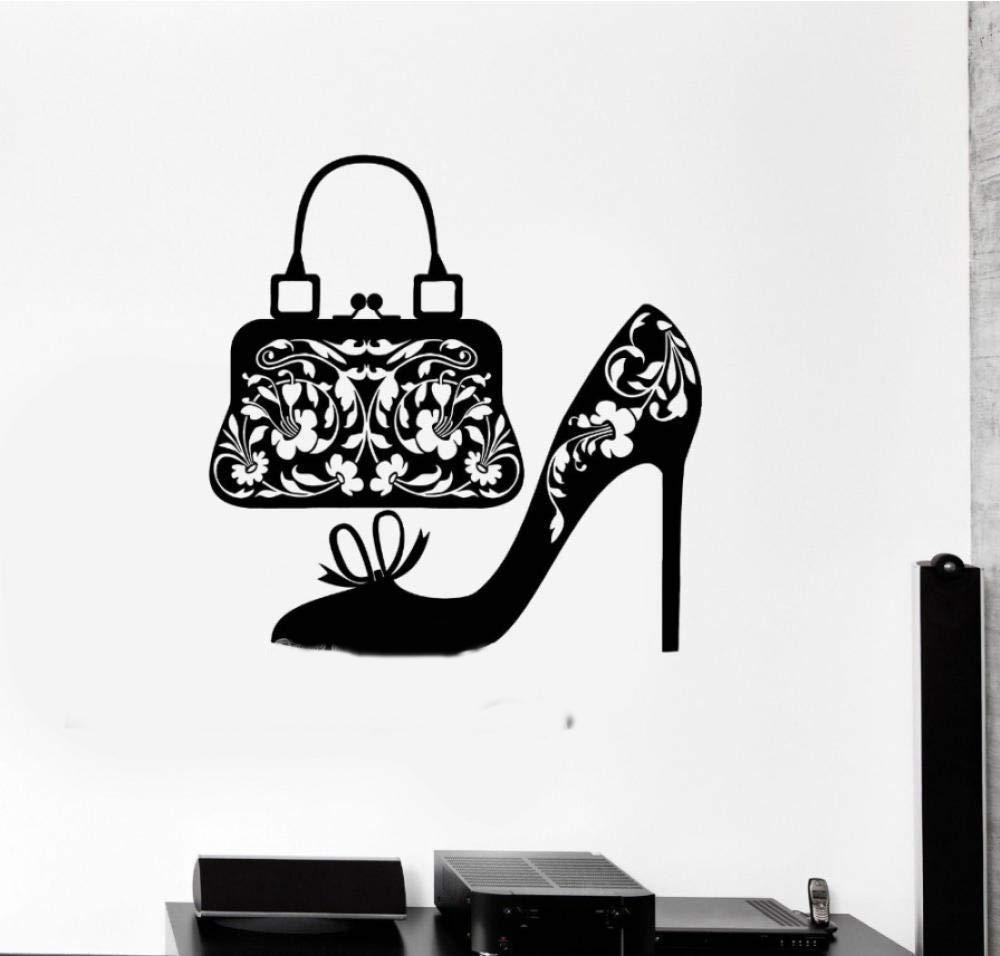 High heels, self-adhesive bag on wall, print