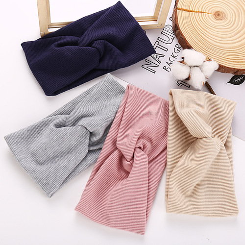 6226 Han Zhi Shang European & American Hairbands, Threaded Cotton Cross Hairbands, Yoga Hairbands, Women's Stretchy Sports Headbands