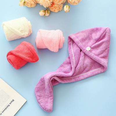 高密珊瑚绒浴帽 女士学生干发吸水柔软 超细纤维美容院干发帽批发