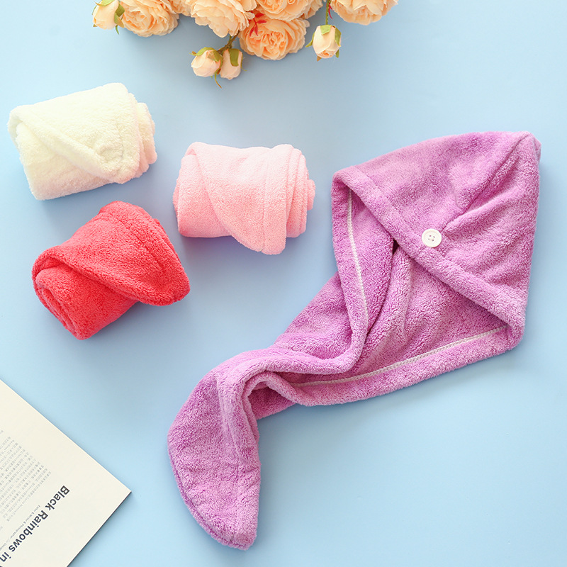 高密珊瑚绒浴帽 女士学生干发吸水柔软 超细纤维美容院干发帽批发