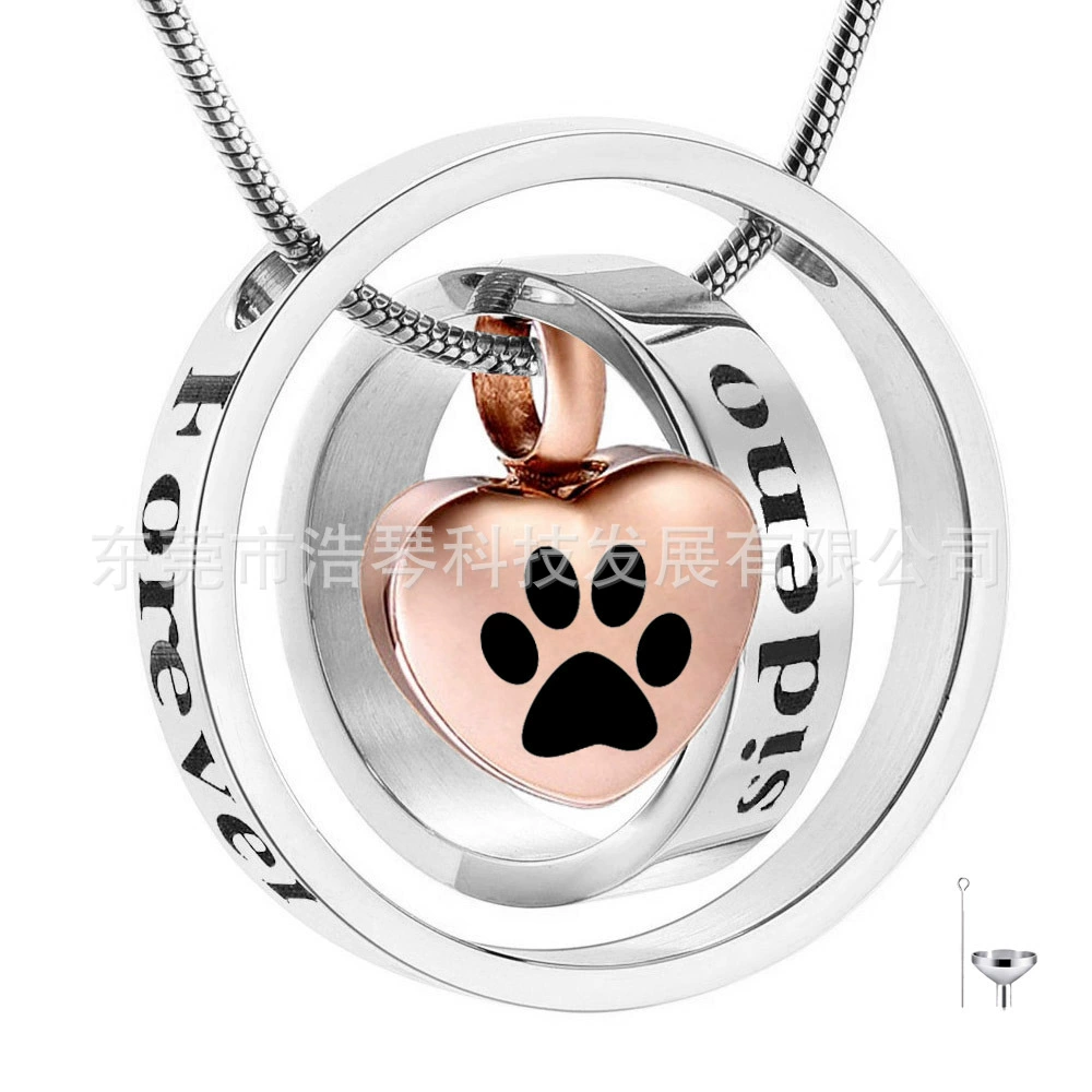 Внешняя торговля горячие продажи ПЭТ пепел ожерелье розовое золото любовь лапа печать пепел кулон кольцо аксессуары флакон духов