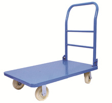 石家庄平板手推车厂家 供应钢制平板车 塑料平板车 双层平板车