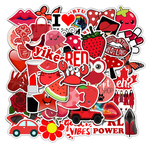 A variety of 50 ins small fresh and cute graffiti stickers waterproof luggage stickers water cup computer car stickers