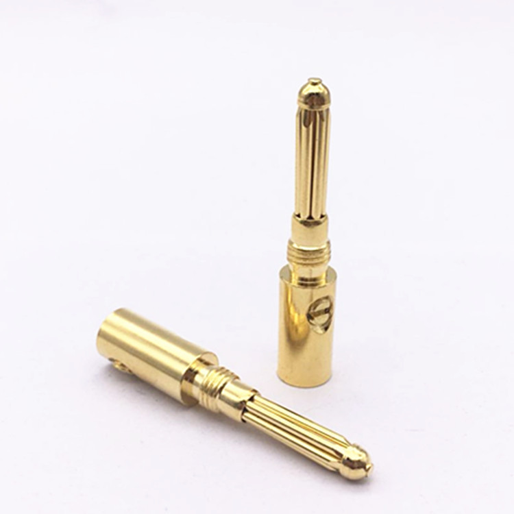 高品质铜镀金 音箱接头 香蕉插头 喇叭线香蕉头 功放接线柱插头