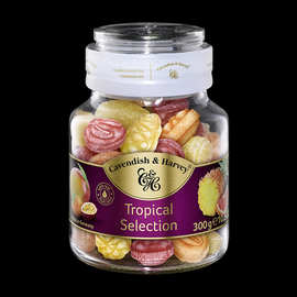 （玻）嘉云热带杂果味糖300g  （新品）