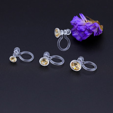 韩国ins甜美可爱风树脂耳夹简约时尚彩色锆石耳环无耳洞学生饰品