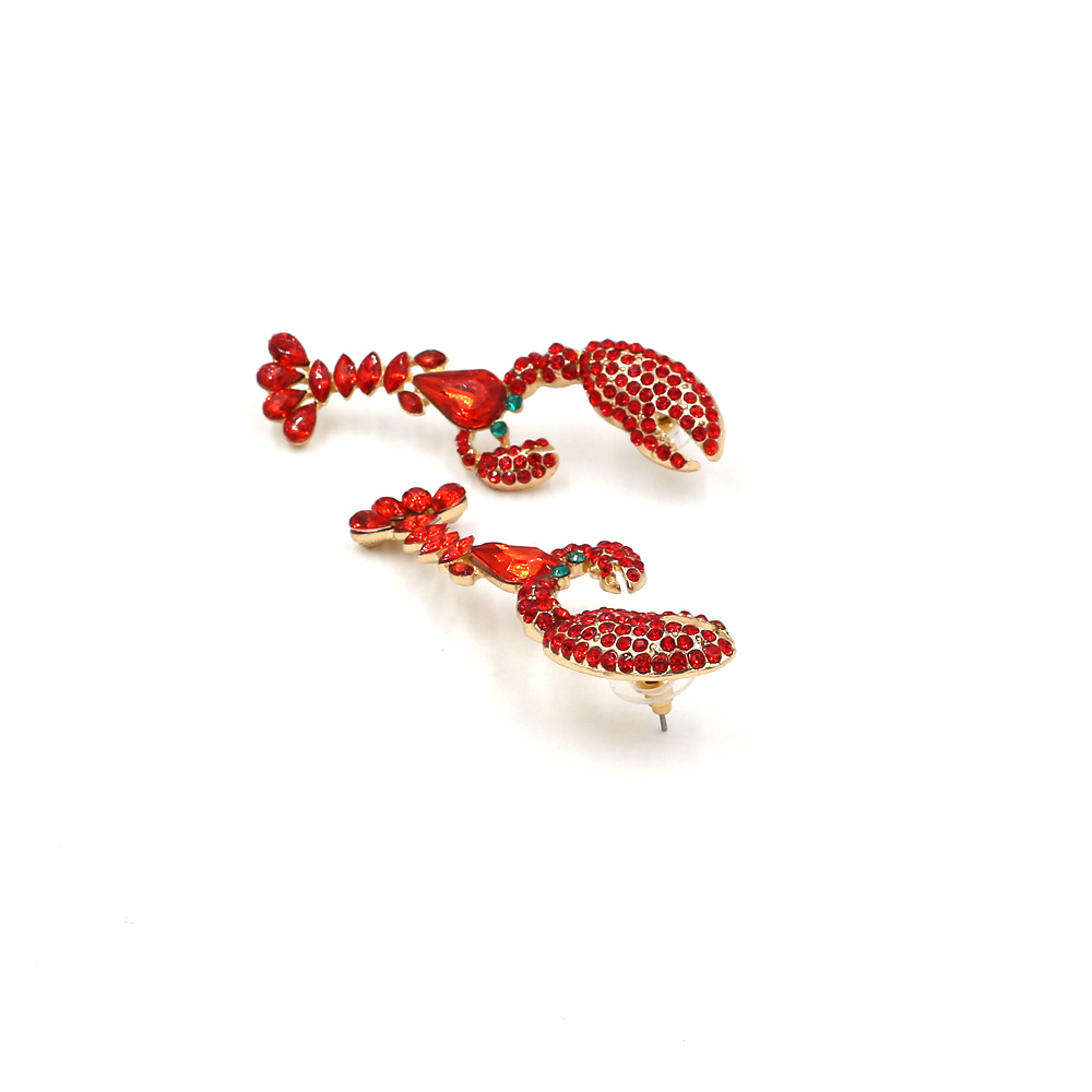 Holiday, Street Occasion 1 Pair Casual Cute Lobster Zinc Alloy Rhinestones Drop Earrings