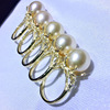 DIY accessories S925 Pure silver pearl ring empty custody crown finger ring holding semi-finished product is suitable for 12-13